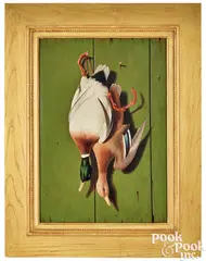 trompe l'oeil After the Hunt: Two Mallards by George Cope, 1978, oil on canvas, sold Oct 2025
