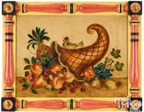 theorem of a cornucopia of fruit by David Y. Ellinger, oil on velvet, sold Oct 2025