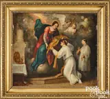 of the investiture of Saint Ildefonso by Simon de Vos, oil on copper, sold Oct 2025