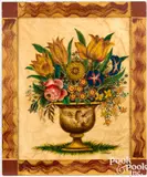 theorem of an urn of flowers by David Y. Ellinger, oil on velvet, sold Oct 2025
