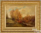 autumnal New England landscape by Roswell Gleason Shurtleff, oil on canvas, sold Oct 2025