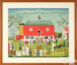 of an Amish auction by David Y. Ellinger, silkscreen, sold Oct 2025