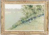 landscape by Andre Gisson, oil on canvas, sold Aug 2025