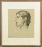 sketch Ballet Dancer (Wife of Lt. Duderman at Annapolis) by Elizabeth Stith Gordon, charcoal, sold Aug 2025