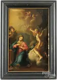Mary Receives the Angel's Announcement Grand Tour painting by Jacopo Zoboli, oil on canvas, sold Aug 2025