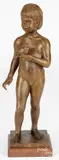 girl with bird by Charles Parks, bronze, sold Aug 2025