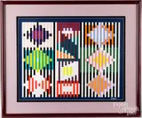 abstract geometric composition by Yaacov Agam, screenprint, offered Aug 2025