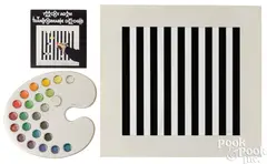 with magnetized surfaces and discs in plastic paint palette Transformable Dialogues #2 by Yaacov Agam, serigraph, sold Jul 2025