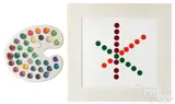 with magnetized surfaces and discs in plastic paint palette Transformable Dialogues #3 by Yaacov Agam, serigraph, sold Jul 2025