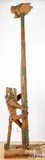 sculpture with two electric motors Cat and Bird by Leonid Sokov, carved wood, sold Jul 2025
