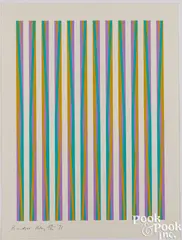 Print for Chicago 8 by Bridget Riley, 1971, color serigraph, sold Jul 2025