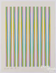 Print for Chicago 8 by Bridget Riley, 1971, color serigraph, sold Jul 2025