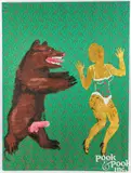 and metallic paint on fabric by Leonid Sokov, acrylic, sold Jul 2025