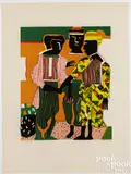 Conjunction by Romare Bearden, 1979, color lithograph, sold Jul 2025