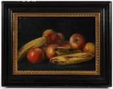STILL-LIFE FEATURING BANANAS AND APPLES by Rudolf Tschudi, oil on panel, sold Sep 2026