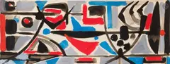 Composition by Jean Bertholle, vers 1952, Gouache, sold Jan 2026