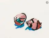 Les Escargots by William Chattaway, 1996, Gouache sur traits de crayon, sold Jan 2026