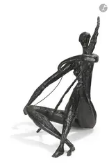 La Fileuse by Noor-Zadé Brener, Épreuve en bronze à patine brune, sold Jan 2026