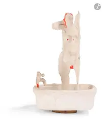 Dans la baignoire by Robert Couturier, 1989, Plâtre et bois peint, sold Jan 2026