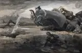 L'Attaque aérienne by Georges Conrad, Encre, lavis d'encre et gouache, sold Jan 2026
