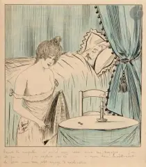 L'Entôlage by E. Treil, 1901, Encre et crayon bleu, sold Jan 2026