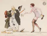 Les Illusions perdues by Georges Alfred Pavis, Encre, aquarelle sur traits de crayon et rehauts de gouache blanche, sold Jan 2026