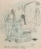 À preuve que je m'tiens très bien by Jean-Louis Forain, Encre et crayon bleu, sold Jan 2026