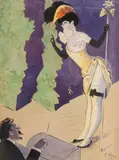 Chanteuse de revue by Jacques Wély, 1902, Encre et aquarelle, sold Jan 2026