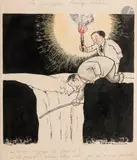 Le Gouffre budgétaire by Paul Pem, Encre, aquarelle et rehauts de gouache, sold Jan 2026