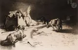 La Mort d'Éros by Václav Hradecký, 1903, Fusain et rehauts de gouache blanche, sold Jan 2026