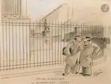 J'ai la sciatique - Un conseil d'ami... Vendez ! by Raoul Guérin, Crayon noir, estompe, et rehauts de gouache, sold Jan 2026