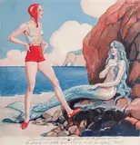 Deux sirènes by Georges Alfred Pavis, vers 1932, Gouache et aquarelle, sold Jan 2026