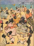 Scène de plage colonialiste by Raymond de La Nézière, 1905, Encre et aquarelle, sold Jan 2026