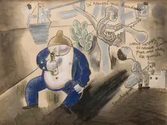 J'ai réussi ma brandade by Louis Touchagues, Encre, lavis d'encre, aquarelle et rehauts de gouache, sold Jan 2026