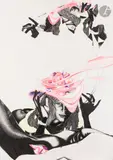 Composition by Roland Michenet, 1966, Encre et aquarelle, sold Dec 2025