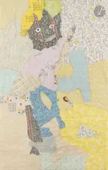 Personnage by Gaston Chaissac, 1961, Collage de papiers muraux, sold Dec 2025