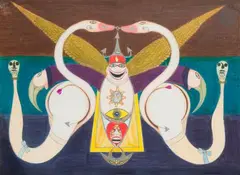 Wanenguppentan by Friedrich Schröder-Sonnenstern, 1966, Crayon de couleur et mine de plomb sur papier, sold Dec 2025