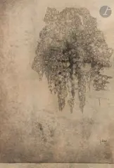 Composition by Fred Deux, 1964, Mine de plomb et aquarelle, sold Dec 2025