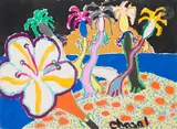 Végétation tropicale by Malcolm de Chazal, Gouache sur traits de crayon, sold Dec 2025