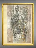 Personnage stylisé by Léon Levkowitch, Gouache et encre, sold Feb 2026