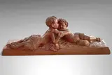 Deux Amours by Giuseppe D'aste, Terre cuite patinée, sold Feb 2026