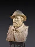 Buste de Charloun Rieu, poète provençal by Louis Botinelly, vers 1929, Plâtre patiné, sold Jan 2026