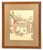Vue d'un village by Michel Gelly, Aquarelle à fond perdu sur carton, sold Jan 2026