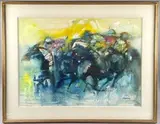 Joueurs de Polo by Jordi Bonàs, Aquarelle gouachée, sold Jan 2026