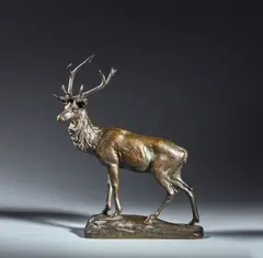 Cerf by Georges Gardet, Bronze à patine brune, sold Dec 2025