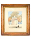 Groupe de personnages devant la fontaine des Eaux Douces sur la rive asiatique du Bosphore by William Purser, Aquarelle, sold Nov 2024