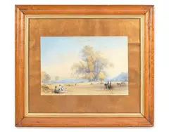 Paysage près du Bosphore, animé de personnages by William Purser, Aquarelle, sold Nov 2024