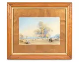 Paysage près du Bosphore, animé de personnages by William Purser, Aquarelle, sold Nov 2024