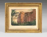 Vue prise près du Colisée à Rome by Pierre Narcisse Brisset, Crayon, aquarelle, sold Jun 2024