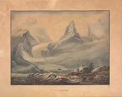 A La Flégère vue de la Mer de Glace by Samuel Birmann, Aquatinte, sold Nov 2025